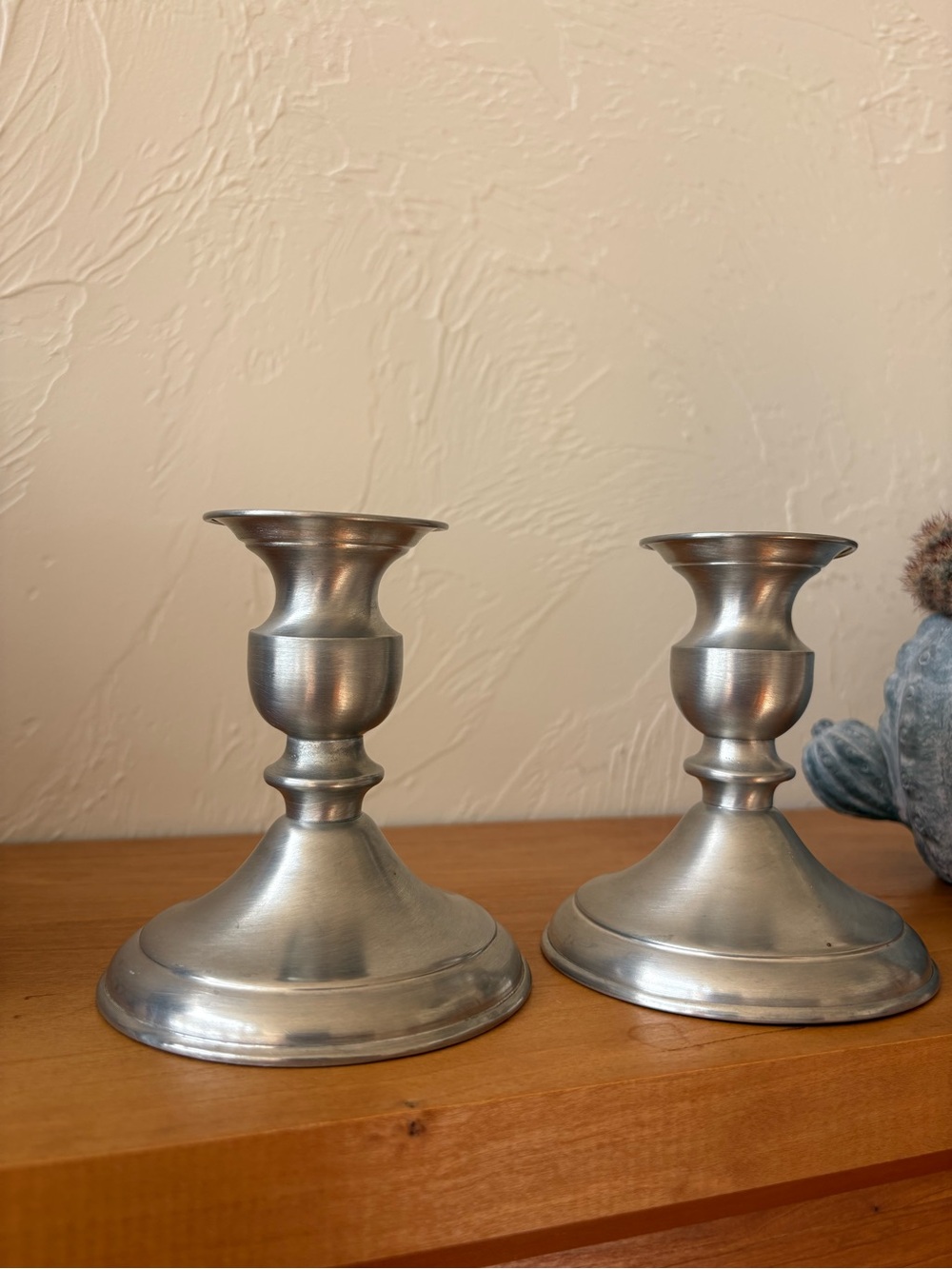 Classic beautiful, weighted Leonard, genuine Pewter Metal Candlesticks